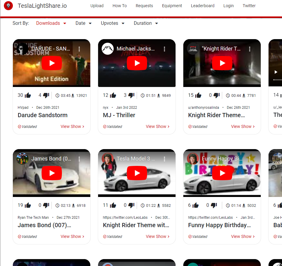 TeslaLightShare.io — plateforme communautaire Tesla light show