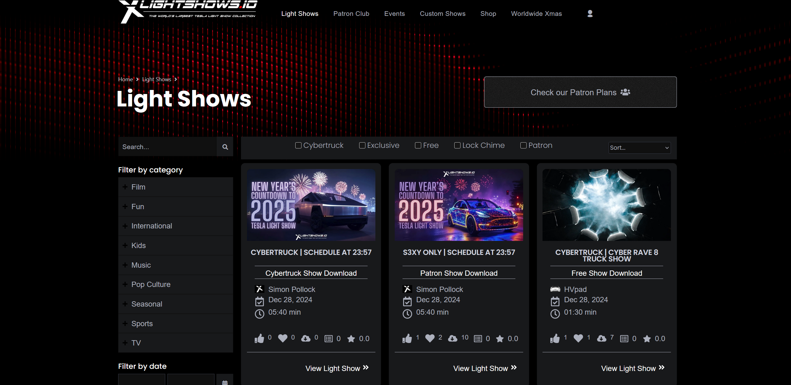 Communautés Tesla Light Show : téléchargez des shows prêts à l'emploi